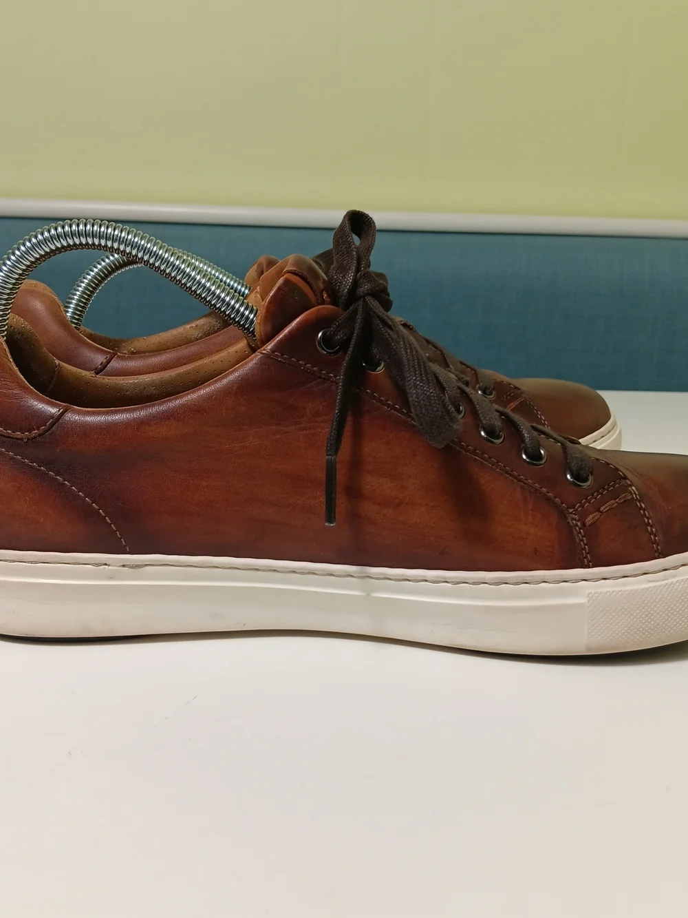 Magnanni Shoes Mens 8.5 Cognac Brown Elonso Lo Leather Sneakers Casual